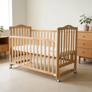 Cuna Moderna Multifuncional de Madera Maciza Blanca de 120x60cm para Dormitorio, Hotel y Escuela con 2 Años de Garantía - Product Image 3