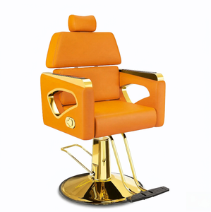 Sillón de Barbería de Acero Inoxidable con Reposapiés, Silla de Peluquería Profesional, Silla de Estilismo Hidráulica Resistente para Barbería - Product Image 2