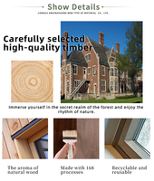 Ventana Abatible de Aluminio y Madera de 88 mm con Vidrio Templado, Diseño de Persiana, Malla de Seguridad Interior para Hoteles