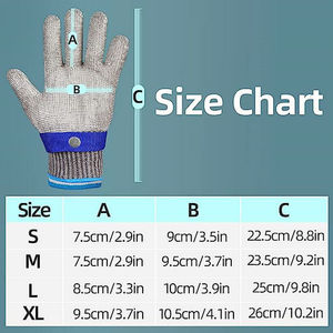 Gants anti-coupure à cinq doigts en acier inoxydable, doublure en acier à double trempage, pour l'<span class=keywords><strong>abattage</strong></span> des poissons, utilisation en cuisine, <span class=keywords><strong>tronçonneuse</strong></span> - Product Image 3