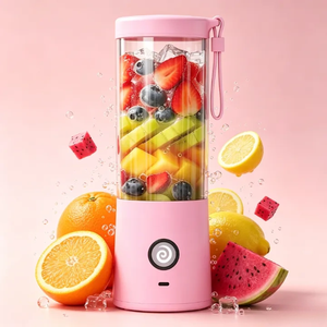เครื่องปั่นแบบพกพาขนาด 450 มล. ชาร์จผ่าน USB ใบมีด 6 ใบ เสียงเบา ปลอดสาร BPA ป้องกันการรั่วซึม ทนทาน โหมดเทอร์โบ บดน้ำแข็งได้ใน 30 วินาที - Product Image 1