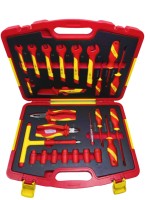 Ensemble de 25 outils professionnels isolés VDE OEM, boîte à outils 1000V, kit d'outils manuels pour électriciens avec clé à douille, étui rigide