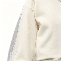Haut décontracté pour femme, col rond, coupe ample, doublure en maille, en toile non tissée respirante, nouvelle mode automne