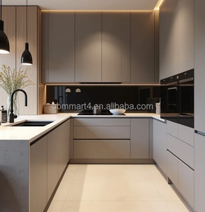 Moderne design keukenkastjes met matte lakafwerking voor appartementenproject in <span class=keywords><strong>Dallas</strong></span> - Product Image 3