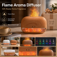 Diffuseur d'arômes créatif en pierre de sel de l'Himalaya, humidificateur à flamme simulée, lampe à LED 7 couleurs, diffuseur de brume pour huiles essentielles, idéal pour l'hôtellerie