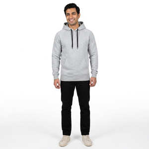 Sweat-shirt à capuche unisexe à manches longues en molleton épais 50% coton 50% polyester, style streetwear hiver, couleur unie, pour homme - Product Image 1