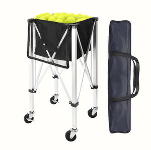 Lichtgewicht Draagbare Opvouwbare Multi-<span class=keywords><strong>Ball</strong></span> Honkbal Pickleball Padel Tennisbal Rek Collector Mand Kar Met 4 Wielen - Product Image 1