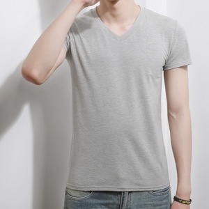 Nouvelle Tendance T-shirt Décontracté d'Été pour Homme, T-shirt Anti-Transpiration Slim Fit à <span class=keywords><strong>Col</strong></span> en <span class=keywords><strong>V</strong></span> et Manches Courtes avec Coussinets Anti-Transpiration sous les Bras, Sous-<span class=keywords><strong>V</strong></span>êtement - Product Image 4
