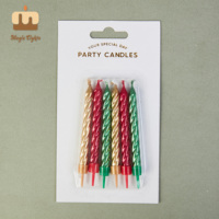 Usine de produire en gros or et argent métallique fête d'anniversaire gâteau bougies en spirale
