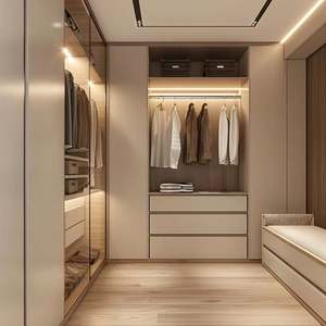 Armoire de haute qualité au design moderne, meubles de chambre à coucher, dressing de luxe avec éclairage LED - Product Image 5