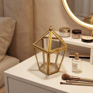Artisan Design Decorative Jewellery Box with Brass/Glass <b>Mirror</b> Model B232 for Jewelry Showcase & Storage Made in Uttar Pradesh - Product Image 1