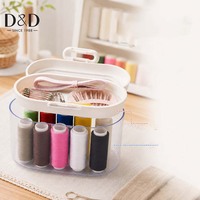 Boîte de rangement portable pour fil à coudre double couche, kit de couture manuel domestique pour la réparation de vêtements DIY