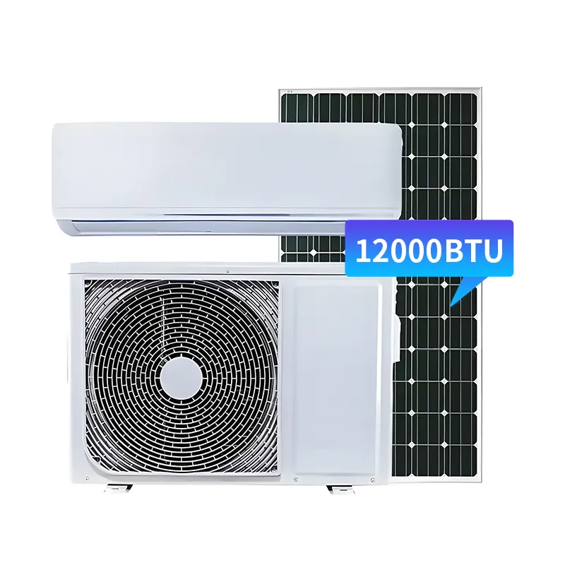 Climatiseur solaire hybride CA/CC 12000BTU 18000BTU 24000BTU avec panneau solaire