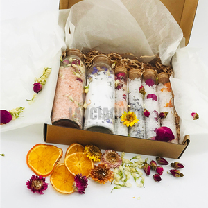 Juego de sal de baño calmante, sal de baño para disfrutar de la naranja <span class=keywords><strong>dulce</strong></span> del Himalaya, rosa, remojo de sal, lavanda, Epsom, en botellas de vidrio - Product Image 6