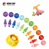 Bouchon à bec verseur facile à ouvrir avec embout en plastique et mini-bouchon en forme de briques de construction, conception anti-étouffement pour la sécurité des enfants