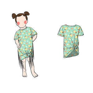 Robe T-shirt une pièce personnalisée pour filles et enfants avec motifs imprimés pour le printemps, l'automne et l'été ODM - Product Image 4