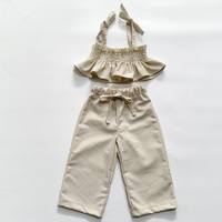 Ensemble personnalisé pour bébé et petite fille, 95% coton, 5% élasthanne, imprimé léopard, haut sans manches et pantalon long, tenue pour filles