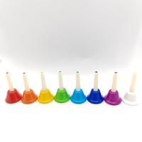 Colored Metal Eight-tone Children's Hand Bell 8-tone Educational Toy Music Percussion Instrument Set for Early Childhood