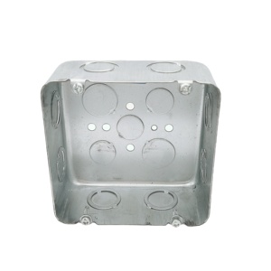 4-11/16" Square 2-1/8" Deep With Combination Knockouts Galvanized Steel Junction Outlet Electrical Box
