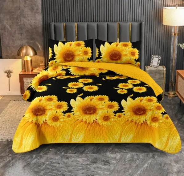 ฤดูหนาว 3PCS ชุดเครื่องนอนผ้าคลุมเตียงสําหรับเตียงแต่งงานงานแต่งงานของขวัญ Bettzeug ชุดเครื่องนอนผ้าม่านผ้านวมผ้าคลุมเตียงดอกไม้