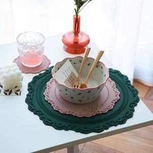 Factory Custom Logo Round Lace Silicone Coasters Silicone Coaster for Drink Oft Pvc <b>Cup</b> <b>Mat</b> Tea <b>Cup</b> coaster - Product Image 5