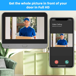 Cuộc sống thông minh tuya 1080P WIFI video Cửa Điện thoại 5000mAh Pin nhà xem kỹ thuật số với PIR dò chuyển động IR Eye lổ nhìn trộm máy ảnh - Product Image 5