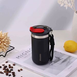 Stainless Steel Vacuum Tumbler With Rope Minimalist Design For Travel <b>Coffee</b> Mug White Straight Cup Double Wall Insulated - Product Image 3
