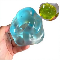 Jouet anti-stress Maltose Squishy, jouet mochi mignon en peluche douce, balle transparente bleue/rose, jouet de décompression rebondissant, unisexe