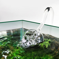 Tuyau de filtration d'eau d'entrée et de sortie pour aquarium en verre, design écologique, capacité 500 ml, pour utilisation avec les plantes aquatiques (Lily)