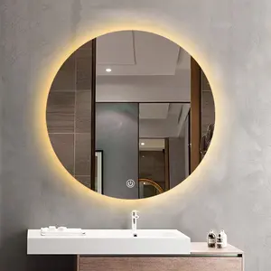 Màn hình cảm ứng thông minh gương cho phòng tắm với đèn LED hình bầu dục nhà vệ sinh sương mù cảm biến lớn chuyển đổi giá Bangladesh phòng tắm gương