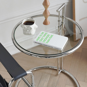 Table basse moderne minimaliste à hauteur réglable avec plateau en verre trempé et rangement, design inspiré d'Instagram pour salon et extérieur - Product Image 2