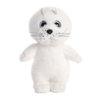 Peluche Adorable de Phoque Polaire Debout, Jouet Doux et Moelleux Blanc avec Longues Moustaches, Souvenir d'Aquarium