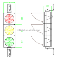 Feu de signalisation directionnel LED 300 mm, étanche IP65, certification CE, alimentation optionnelle 12-24 VDC ou 110-230 VAC