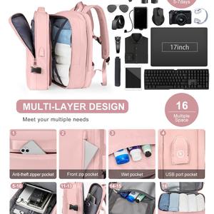 Sac à dos d'affaires personnalisé pour ordinateur portable, grande capacité, compartiment pour ordinateur, sac de voyage, sac à dos USB pour hommes et femmes - Product Image 4