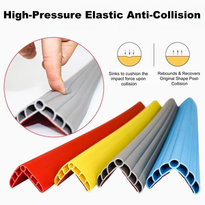 Bande de protection d'angle en forme de L robuste, anti-collision, en PVC/caoutchouc souple, protection de bord de mur, bande de sécurité autocollante - Product Image 1