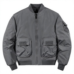 Blouson aviateur pour homme printemps-automne, tissé, décontracté, avec fermeture éclair, service OEM, style universitaire - Product Image 4