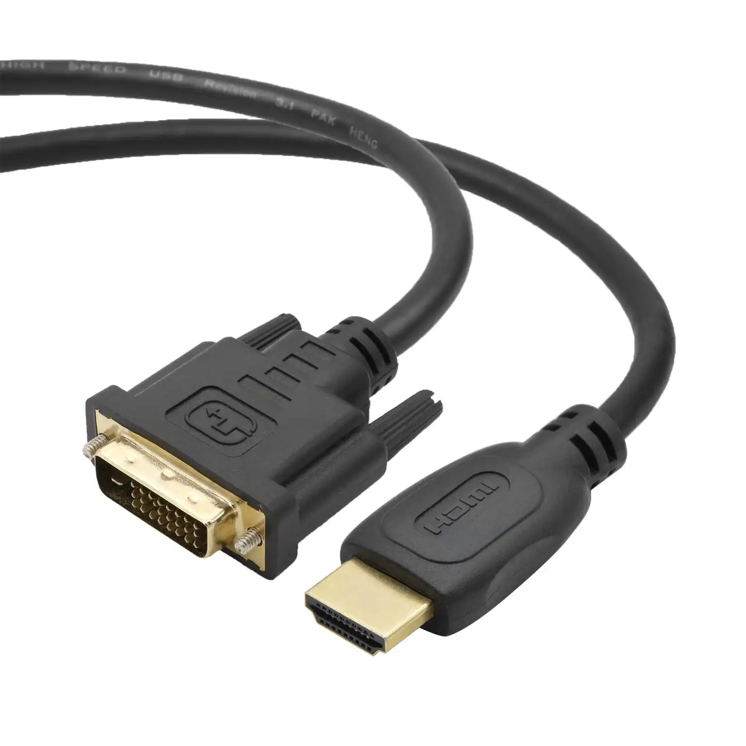 DVI à HDMI Câble 4K HDMI à DVI-D Bi Directionnelle Adaptateur, HDMI à DVI-D 24 + 1, Soutien 1080P HD pour Raspberry Pi/Roku/Xbox Un