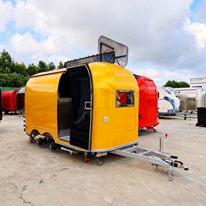 Carrito de Comida Comercial Portátil Naranja, Mini Quiosco de Venta Ambulante para Exteriores, Remolque de Comida Móvil para Helados, Acero Inoxidable 4 - Product Image 3