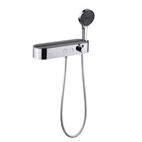 Robinet de douche mural moderne à poignée unique, thermostatique, 3 trous, en cuivre, design minimaliste, ensemble de douche carré