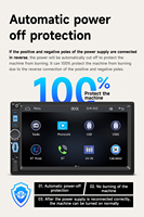 Autoradio Android BQCC 7 pouces double DIN, écran tactile Carplay, lecteur MP5, aide au recul, RGB, USB Type-C, entrée auxiliaire, amplificateur