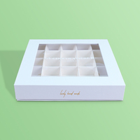 Boîte cadeau en carton personnalisée de luxe pour chocolats, avec fenêtre en PVC, pour la Saint-Valentin