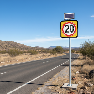 Panneau de signalisation solaire 60 x 60 cm Vitesse maximale 20 pour usage extérieur - Product Image 3