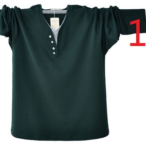 Herbst 5620 Langarm-T-Shirt Herren Vater mittleren Alters mit Revers und Dünger zur Erhöhung des Shirt-T-Shirts - Product Image 1