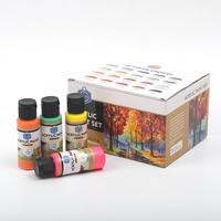 Keep Smiling Art Supplies, ensemble de peinture acrylique non toxique en bouteille en plastique de 60 ml, 12 couleurs, pour la peinture créative et le dessin
