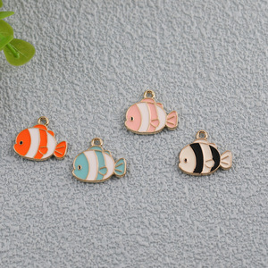 Cute Cartoon Multi-Color Two-Tone Chubby Fish Zinc Alloy Pendant DIY Jewelry Charms Unisex Fashion Accessory - Product Image 1