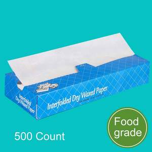 500 Sheets 8x10.7in Dry Wax <b>Paper</b> Coated Greaseproof Disposable Sandwich Wrapping Interfolded for Hamburger and Fries - Product Image 3