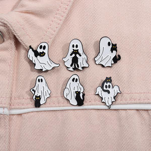Broche de Fantasma Divertido de Nuevo Estilo, <span class=keywords><strong>Serie</strong></span> de Calabazas de Halloween, Insignia de Metal, Pin de Esmalte Suave y Bonito - Product Image 1