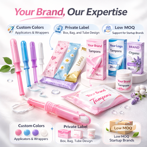 Tampons jetables en coton biologique de taille compacte pour femmes, avec applicateur lisse et arrondi pour un confort optimal, hygiène féminine - Product Image 4