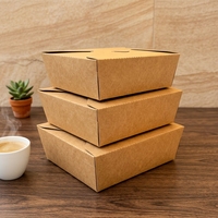 Boîte d'emballage alimentaire en papier kraft pliable, écologique, imperméable, à fentes, imprimée quadricolore, portable, fournie par l'usine