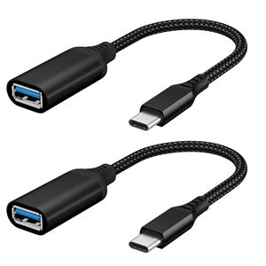 Adaptador <span class=keywords><strong>Otg</strong></span> 3,0 trenzado de nailon 0,2 m Transferencia DE DATOS 5gbps USB <span class=keywords><strong>Otg</strong></span> macho a tipo C adaptador hembra convertidor tipo-C 20cm - Product Image 1